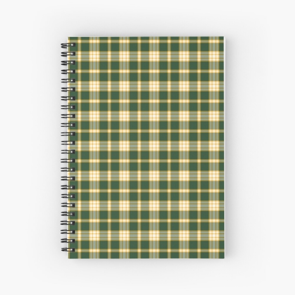 Dark Green and Yellow Gold Sporty Plaid Notebook