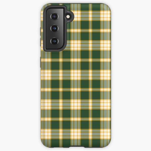 Dark Green and Yellow Gold Sporty Plaid Samsung Case