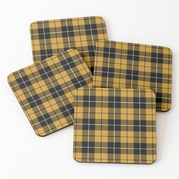 Gold and Black Sporty Plaid Coasters