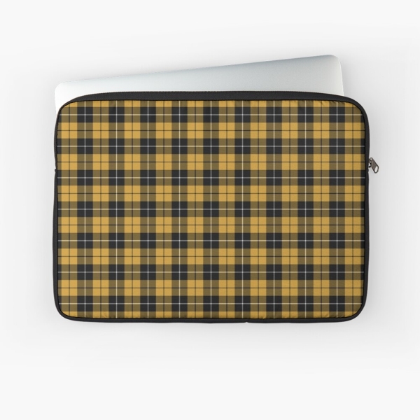 Gold and Black Sporty Plaid Laptop Case
