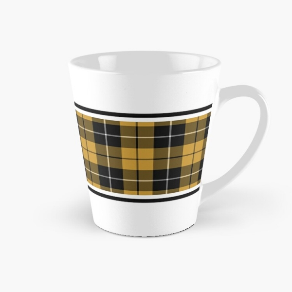 Gold and black sporty plaid tall mug