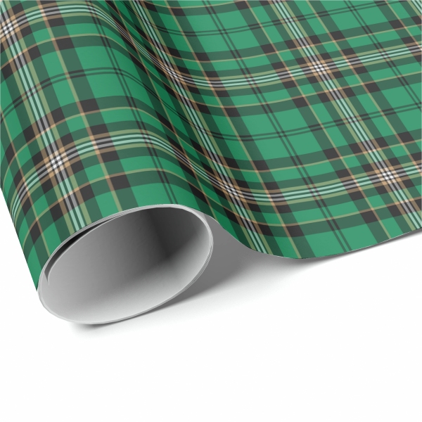 Green and Black Sporty Plaid Wrapping Paper