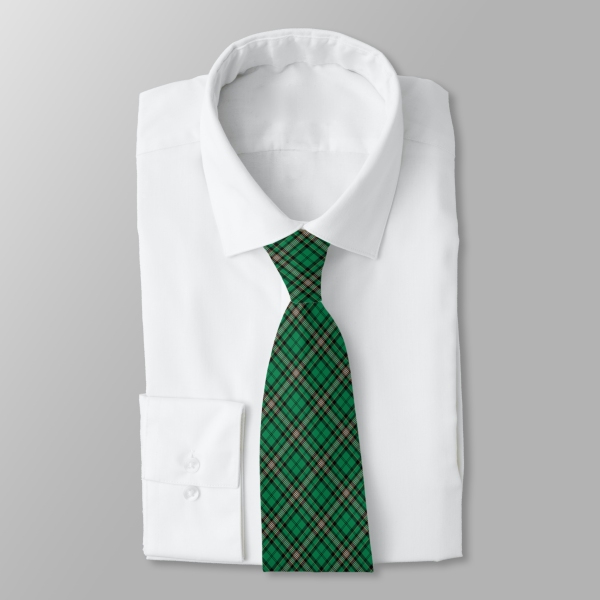 Green and Black Plaid Tie