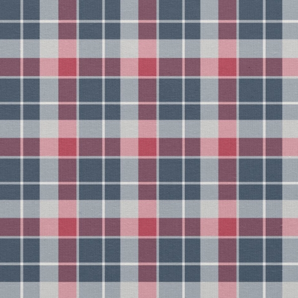Navy Blue, Red, and Gray Plaid Fabric