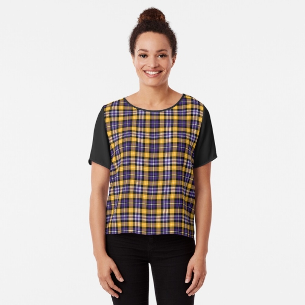 Purple and Yellow Gold Sporty Plaid Top