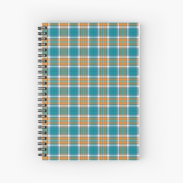 Turquoise and Orange Sporty Plaid Notebook