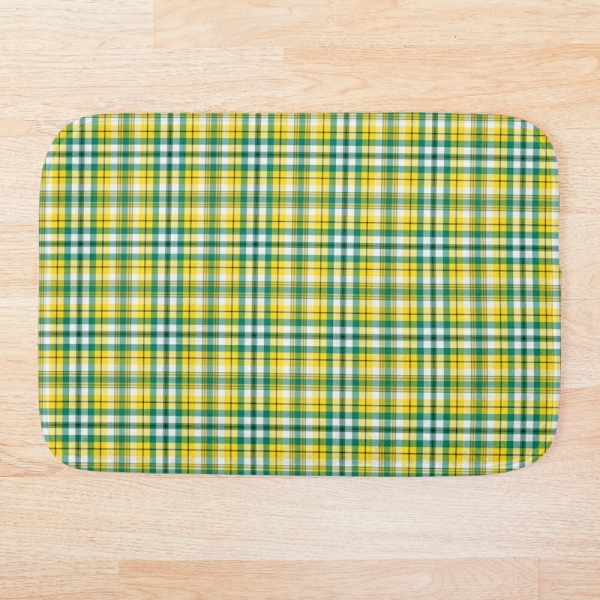 Bright yellow and green sporty plaid floor mat