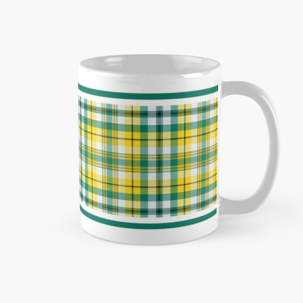 Bright yellow and green sporty plaid classic mug