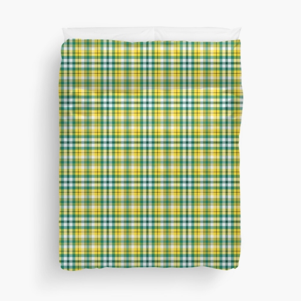 Bright yellow and green sporty plaid duvet cover