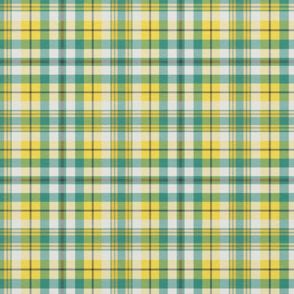 Bright Yellow and Green Sporty Plaid Fabric