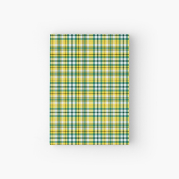 Bright yellow and green sporty plaid hardcover journal