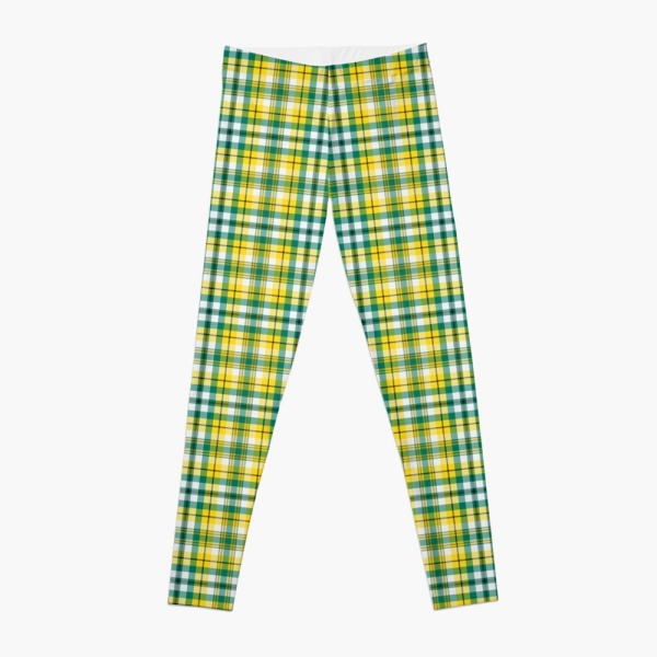 Bright yellow and green sporty plaid leggings