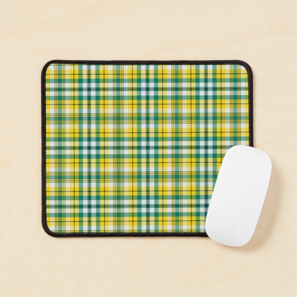 Bright yellow and green sporty plaid mouse pad