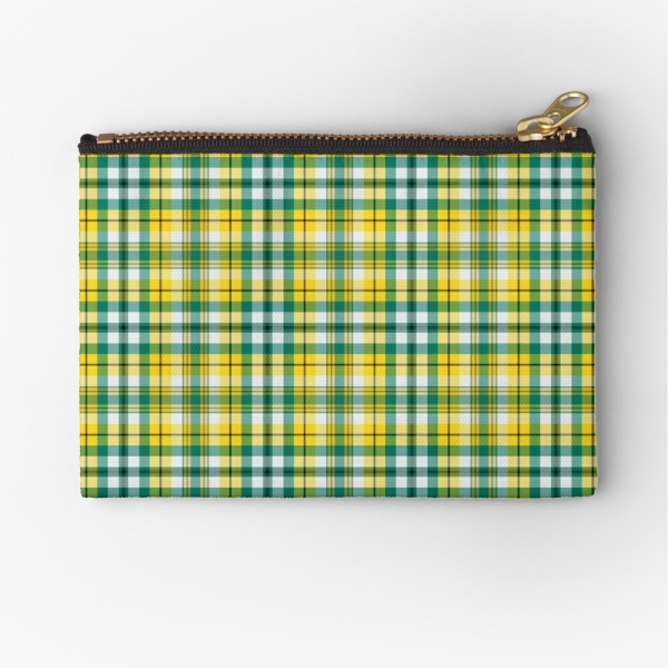 Bright yellow and green sporty plaid accessory bag