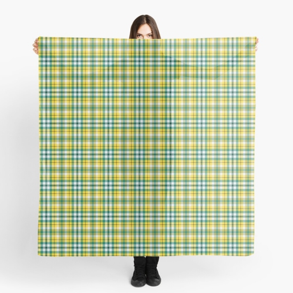 Bright yellow and green sporty plaid scarf