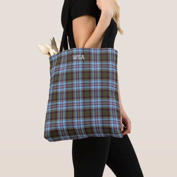 Anderson tartan monogram tote bag