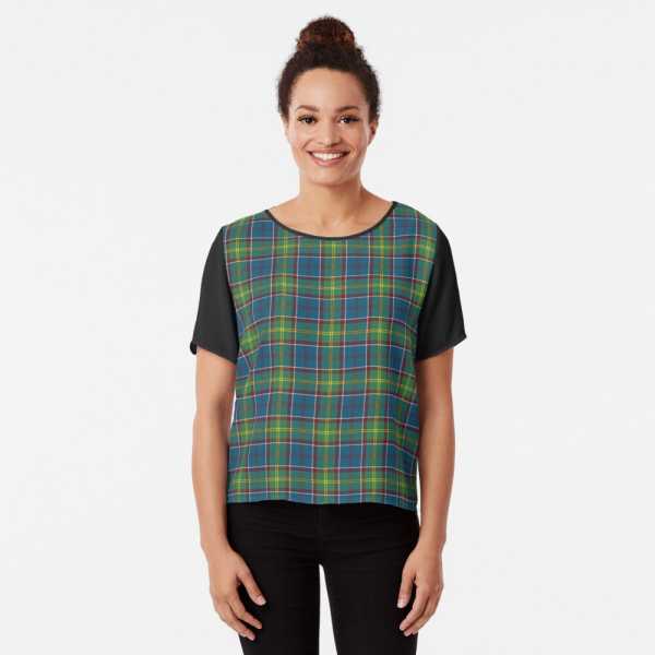 Ayrshire tartan chiffon top