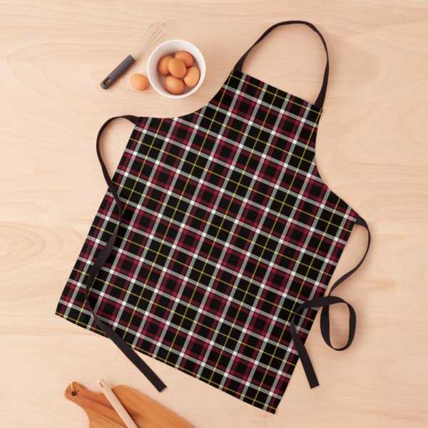 Black tartan apron