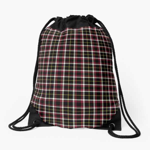 Black tartan drawstring bag