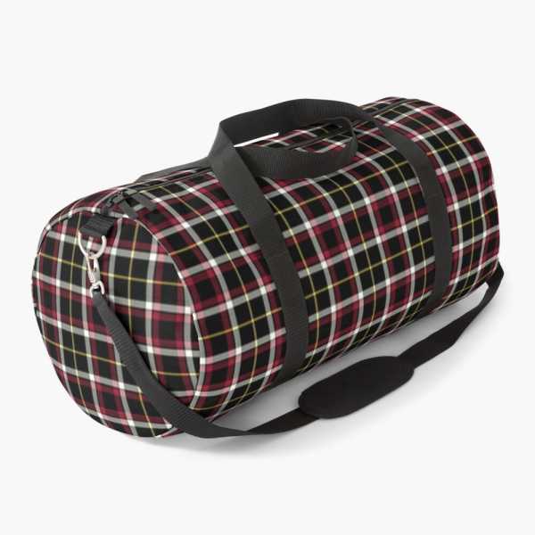 Black tartan duffle bag