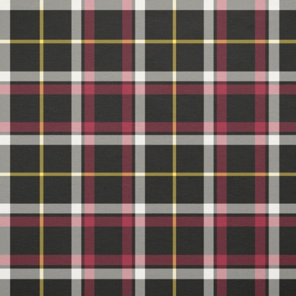 Black tartan fabric