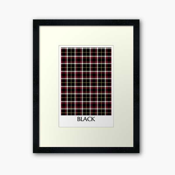 Black tartan framed print