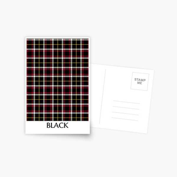 Black tartan postcard