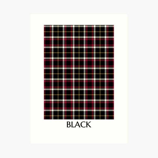 Black tartan art print