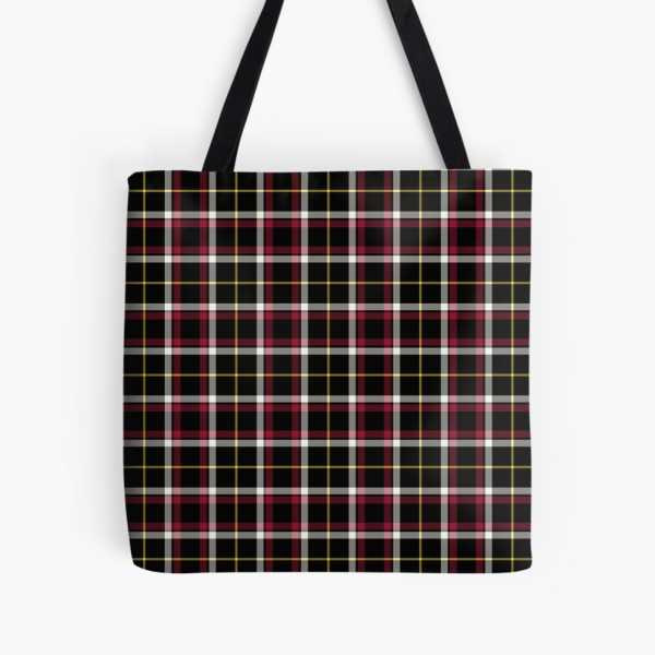 Black tartan tote bag