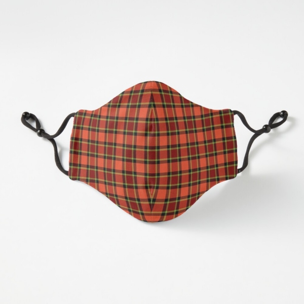 Bright Christmas plaid fitted face mask