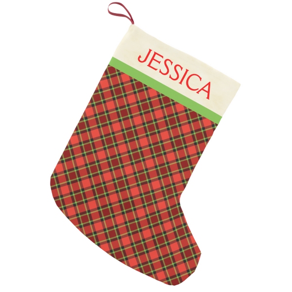 Bright Christmas plaid stocking