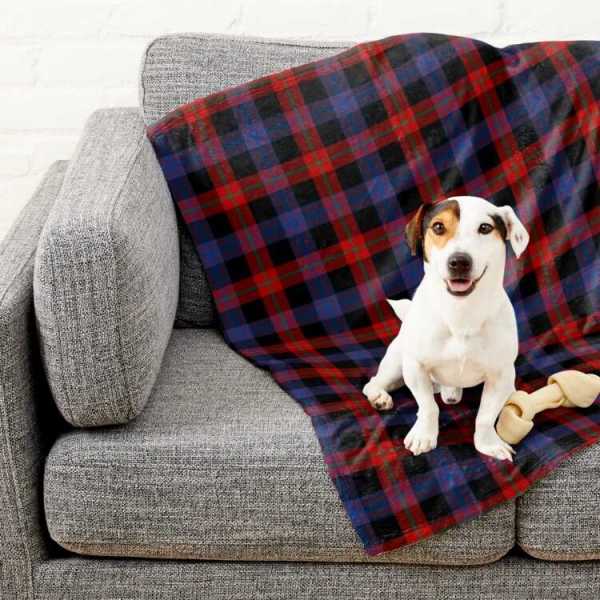 Brown tartan pet blanket