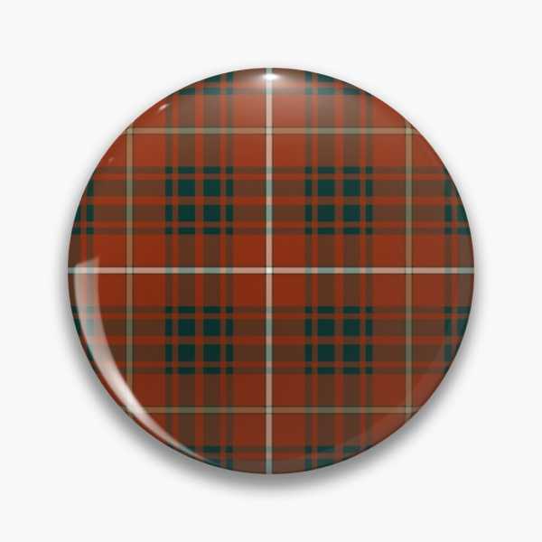 Bruce Weathered tartan pinback button