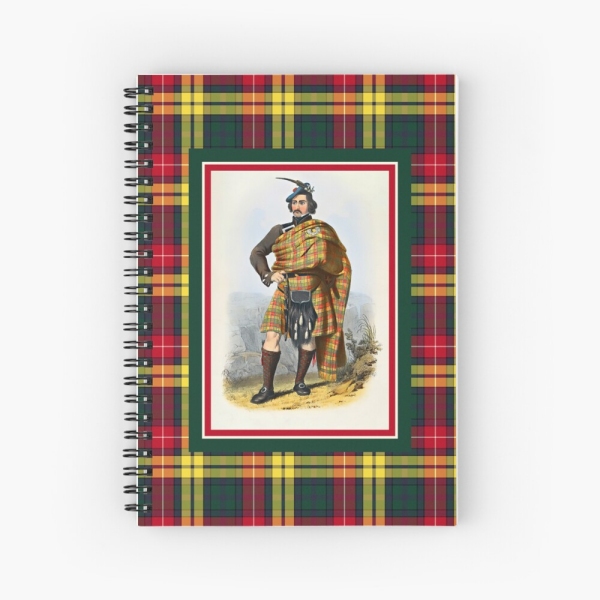 Buchanan vintage portrait with tartan spiral notebook