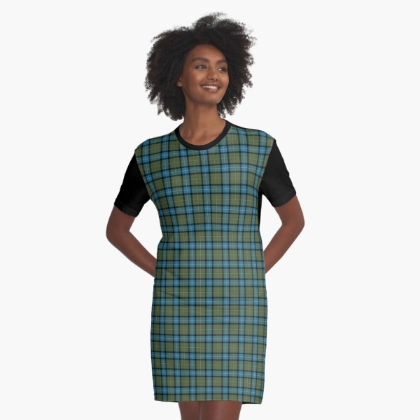 California tartan tee shirt dress