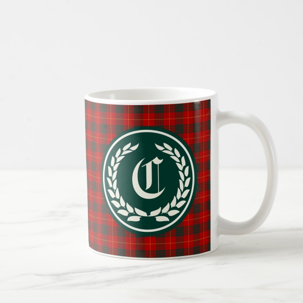 Cameron tartan monogrammed coffee mug