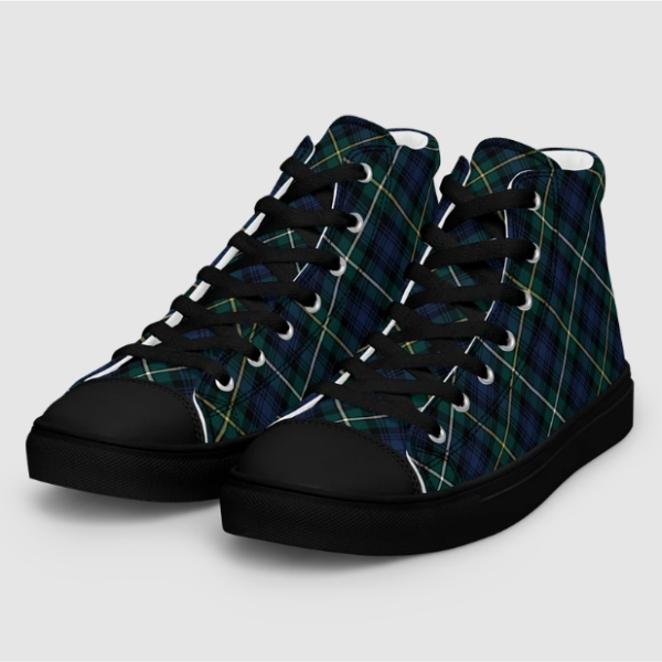 Campbell tartan men's black hightop shoes