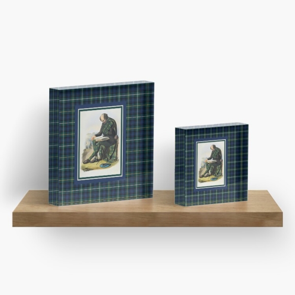 Campbell vintage portrait with tartan acrylic block