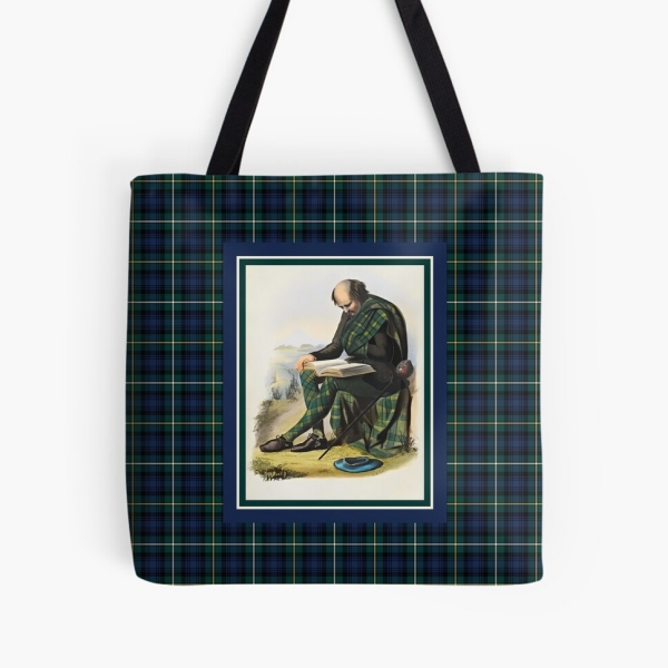 Campbell vintage portrait with tartan tote bag