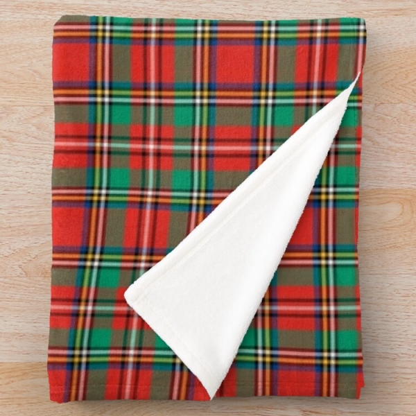 Classic Christmas plaid fleece throw blanket