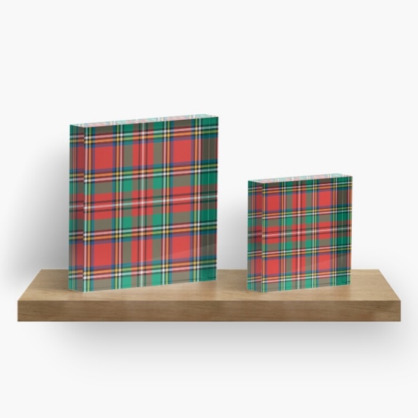 Classic Christmas plaid acrylic block