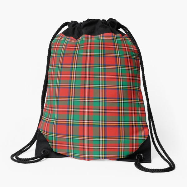 Classic Christmas plaid drawstring bag