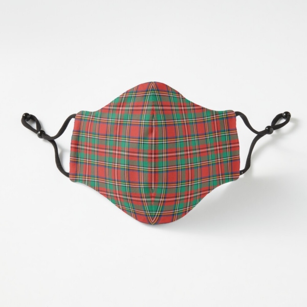 Classic Christmas plaid fitted face mask