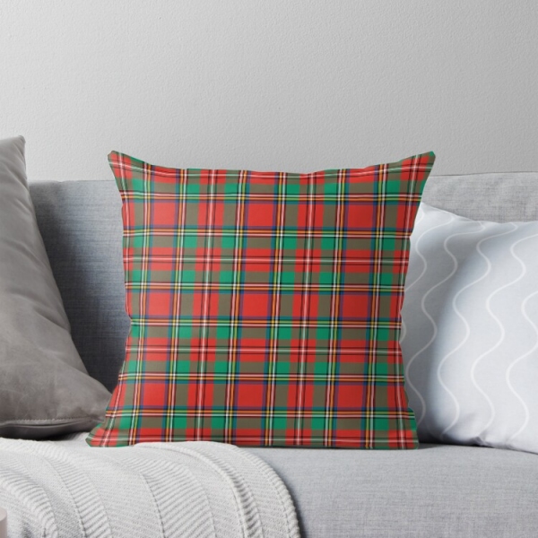 Classic Christmas plaid throw pillow