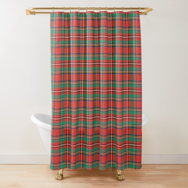 Classic Christmas plaid shower curtain