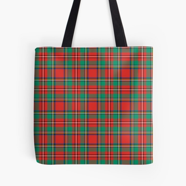 Classic Christmas plaid tote bag