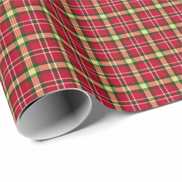 Colorful Christmas plaid wrapping paper