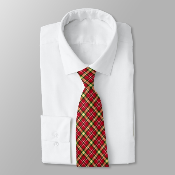 Colorful Christmas plaid necktie