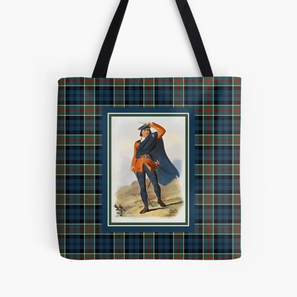 Colquhoun vintage portrait with tartan tote bag