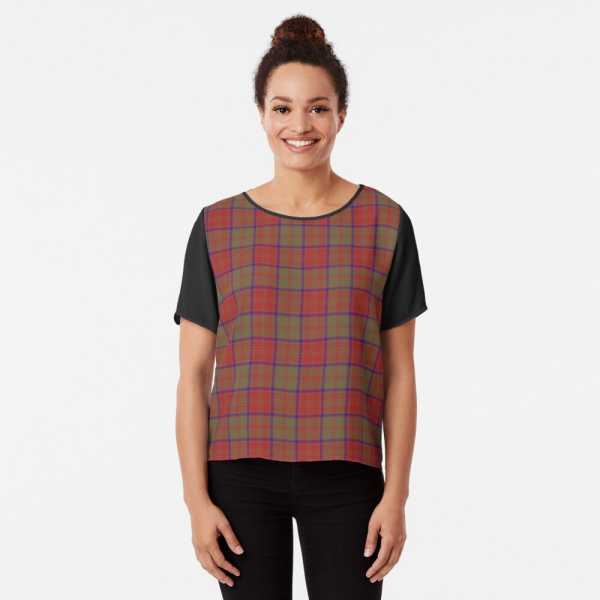 Crieff District tartan chiffon top